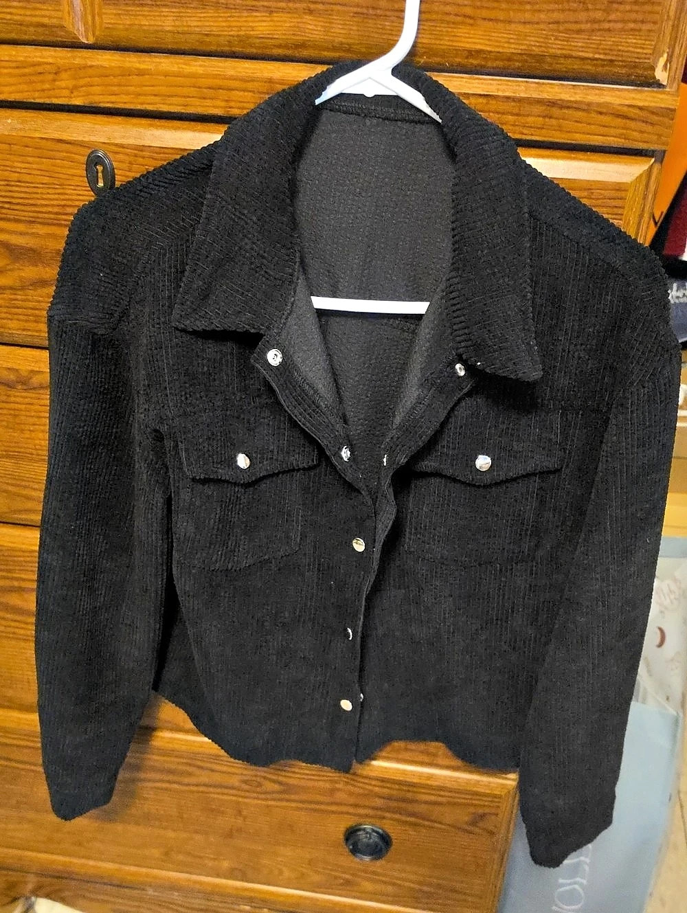 SHEIN Black Corduroy Jacket Size Small